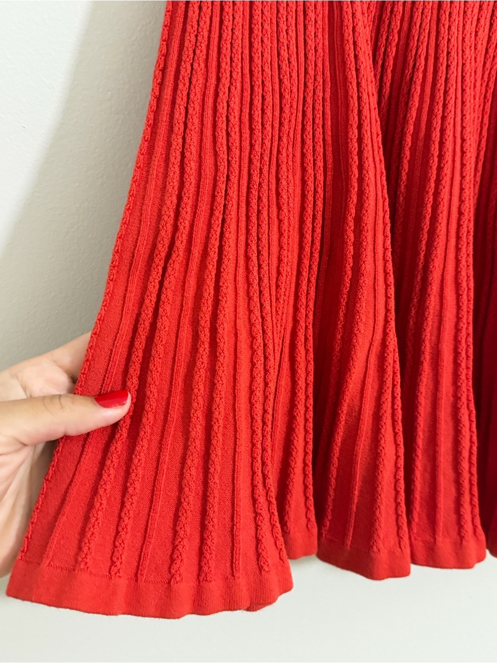 BODEN Knitted Pointelle Preppy Casual Comfy Skirt In Tomato Size M - Picture 7 of 10